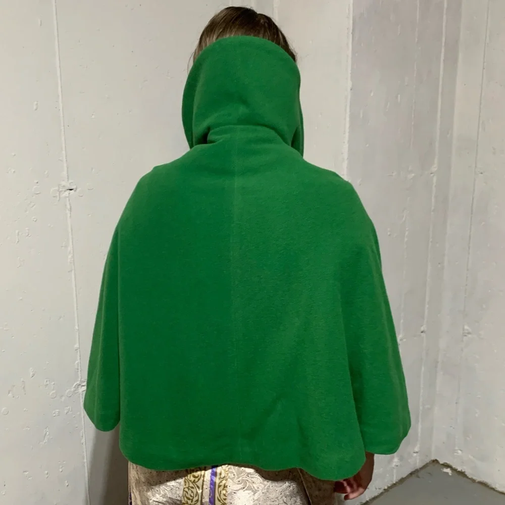 Vintage Wool Button Up Cape, 3/4 Length Sleeves, OSFM, Made in Australia - Picture 4 of 8